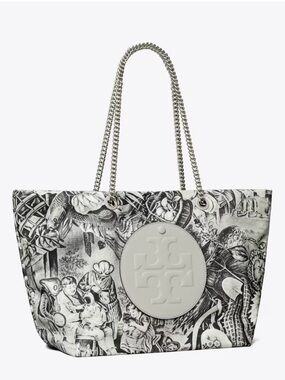 TORY BURCH ELLA PRINTED CHAIN TOTE BAG